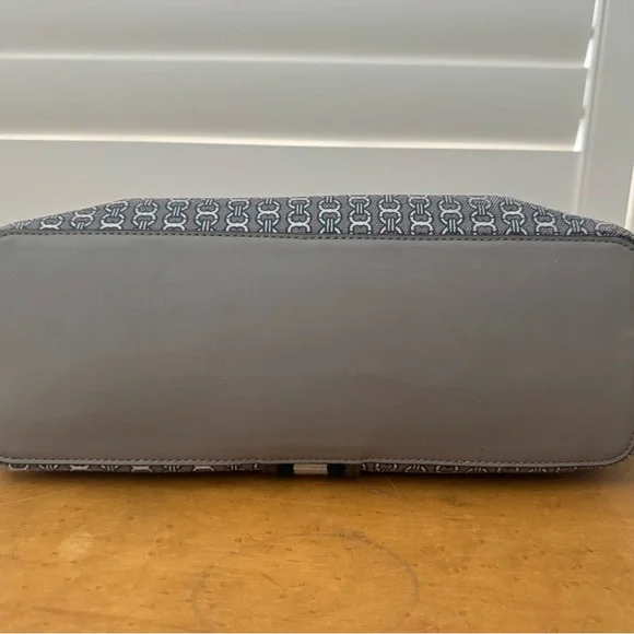 Tory Burch Gemini Tote Purse Bag Taupe/Navy with duster bag - Picture 7 of 9